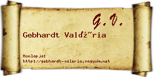 Gebhardt Valéria névjegykártya